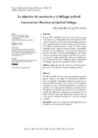 La objección de conciencia y el diálogo judicial / Marc-Abraham Puig Hernández | Biblioteca Virtual Miguel de Cervantes