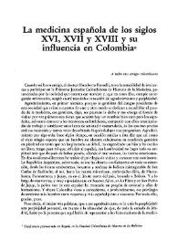 La medicina española en Colombia durante los siglos XVI, XVII y XVIII / Agustín Albarracín Teulón | Biblioteca Virtual Miguel de Cervantes