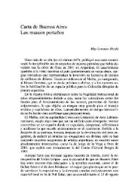 Carta de Buenos Aires. Los museos porteños / May Lorenzo Alcalá | Biblioteca Virtual Miguel de Cervantes