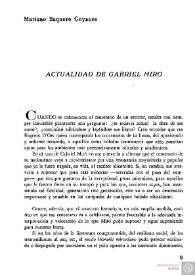 Más información sobre Actualidad de Gabriel Miró / Mariano Baquero Goyanes