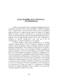 Julio Rodríguez Puértolas. In memoriam / Pura Fernández | Biblioteca Virtual Miguel de Cervantes
