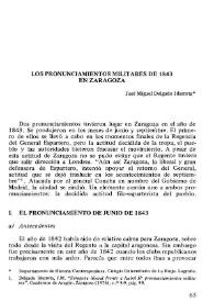 Los pronunciamientos militares de 1843 en Zaragoza / José Miguel Delgado Idarreta | Biblioteca Virtual Miguel de Cervantes