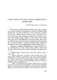 "Claves líricas" de Valle-Inclán: composición y significado / Juan Montero | Biblioteca Virtual Miguel de Cervantes