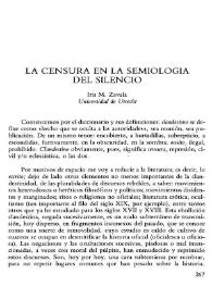 La censura en la semiología del silencio / Iris M. Zavala | Biblioteca Virtual Miguel de Cervantes