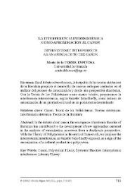 La interferencia inter-sistémica como aproximación al canon / Mario de la Torre-Espinosa | Biblioteca Virtual Miguel de Cervantes