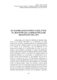 El rastro discontinuo del 27 en el "Boletín de la Biblioteca de Menéndez Pelayo" / Ángel Prieto de Paula | Biblioteca Virtual Miguel de Cervantes
