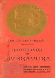 Lecciones de literatura / Emilia Pardo Bazán | Biblioteca Virtual Miguel de Cervantes
