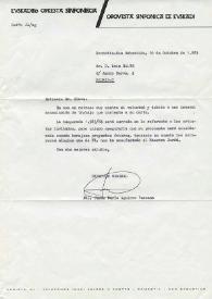 Carta mecanografiada de Aguirre Lazcano, Jesús Aguirre (Director General de la Orquesta Sinfónica de Euskadi) a Luis Galve. 1983-10-10 | Biblioteca Virtual Miguel de Cervantes