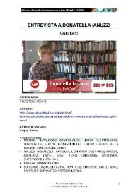Entrevista a Donatella Ianuzzi (Gallo Nero)  | Biblioteca Virtual Miguel de Cervantes