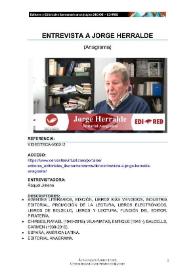 "Entrevista a Jorge Herralde (Anagrama)" | Biblioteca Virtual Miguel de Cervantes