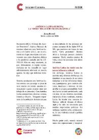 Más información sobre América Latina-Europa: la otra relación transatlántica / Josep Borrell