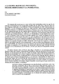 "A la gloria mayor del polvorista": Miguel Hernández y la poesía pura / por Guillermo Carnero | Biblioteca Virtual Miguel de Cervantes