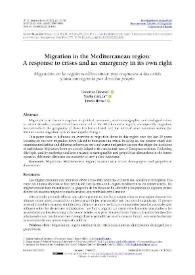 Migration in the Mediterranean region: A response to crises and an emergency in its own right / Federico Benassi, María Carella, Frank Heins | Biblioteca Virtual Miguel de Cervantes