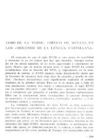 Cobo de la Torre, crítico de Mayans, en los "Orígenes de la lengua castellana" / Isidoro Montiel  | Biblioteca Virtual Miguel de Cervantes