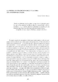 La poesía de tradición oral y la obra de Antonio Machado / Ramón García Mateos | Biblioteca Virtual Miguel de Cervantes