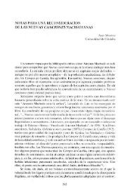 Notas para una recuperación de las "Nuevas canciones" machadianas / Juan Montero | Biblioteca Virtual Miguel de Cervantes