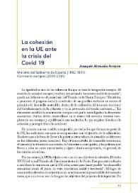 La cohesión en la UE ante la crisis de la Covid 19 / Joaquín Almunia Amann | Biblioteca Virtual Miguel de Cervantes