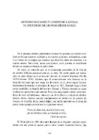 Antonio Machado y "Campos de Castilla": el recuerdo de Leonor desde Baeza / Concepción González Hernández | Biblioteca Virtual Miguel de Cervantes