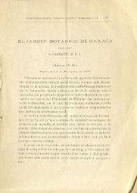 El jardín botánico de Oaxaca / por el prop. C. Conzatti, M. S. A. | Biblioteca Virtual Miguel de Cervantes