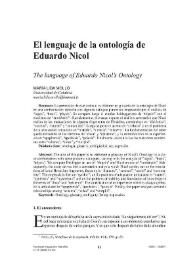 El lenguaje de la ontología de Eduardo Nicol / María Lida Mollo | Biblioteca Virtual Miguel de Cervantes