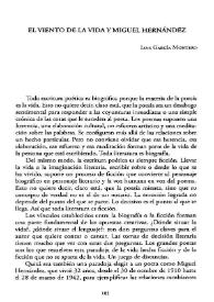 El viento de la vida y Miguel Hernández / Luis García Montero | Biblioteca Virtual Miguel de Cervantes