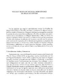 Voces y ecos de Miguel Hernández en Blas de Otero / Aitor L. Larrabide | Biblioteca Virtual Miguel de Cervantes