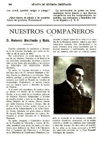 Más información sobre Nuestros compañeros. D. Antonio Machado y Ruiz / Edijimo