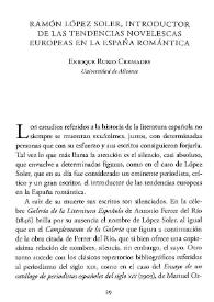 Ramón López Soler, introductor de las tendencias novelescas europeas en la España romántica / Enrique Rubio Cremades | Biblioteca Virtual Miguel de Cervantes