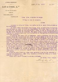 Más información sobre Carta de la Livraria Chardron de Lelo & Irmão a Carmen de Burgos. Porto, 14 de abril de 1920