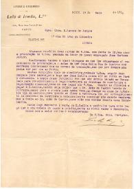 Más información sobre Carta de la Livraria Chardron de Lelo & Irmão a Carmen de Burgos. Porto, 13 de mayo de 1920