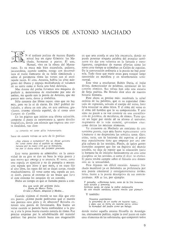 Los versos de Antonio Machado  / José Ortega y Gasset | Biblioteca Virtual Miguel de Cervantes