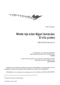 Mirada roja sobre Miguel Hernández: El niño yuntero / Manuel Ruiz Amezcua | Biblioteca Virtual Miguel de Cervantes