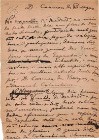 Más información sobre Carta de Alberto Osório de Castro a Carmen de Burgos
