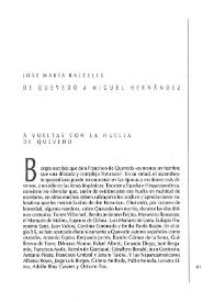 De Quevedo a Miguel Hernández / José María Balcells | Biblioteca Virtual Miguel de Cervantes