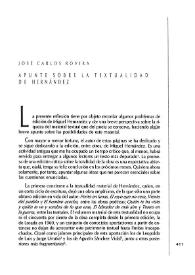 Apuntes sobre la textualidad de Miguel Hernández / José Carlos Rovira | Biblioteca Virtual Miguel de Cervantes