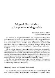 Miguel Hernández y los poetas malagueños / Antonio A. Gómez Yebra | Biblioteca Virtual Miguel de Cervantes