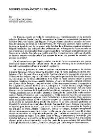 Miguel Hernández en Francia / Claude Couffon | Biblioteca Virtual Miguel de Cervantes