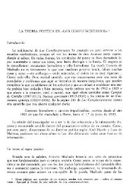 La teoría poética de "Los Complementarios" / Manuel Alvar | Biblioteca Virtual Miguel de Cervantes