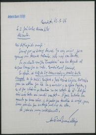 Tarjeta de Antonio Buero Vallejo a José Carlos Rovira. Madrid, 16 de mayo de 1985 | Biblioteca Virtual Miguel de Cervantes