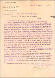 Más información sobre Carta de la Livraria Chardron de Lelo & Irmão a Carmen de Burgos. Porto, 27 de abril de 1920