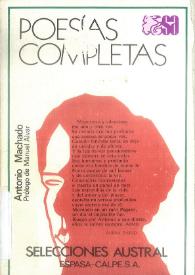 Poesías completas / Antonio Machado

 | Biblioteca Virtual Miguel de Cervantes