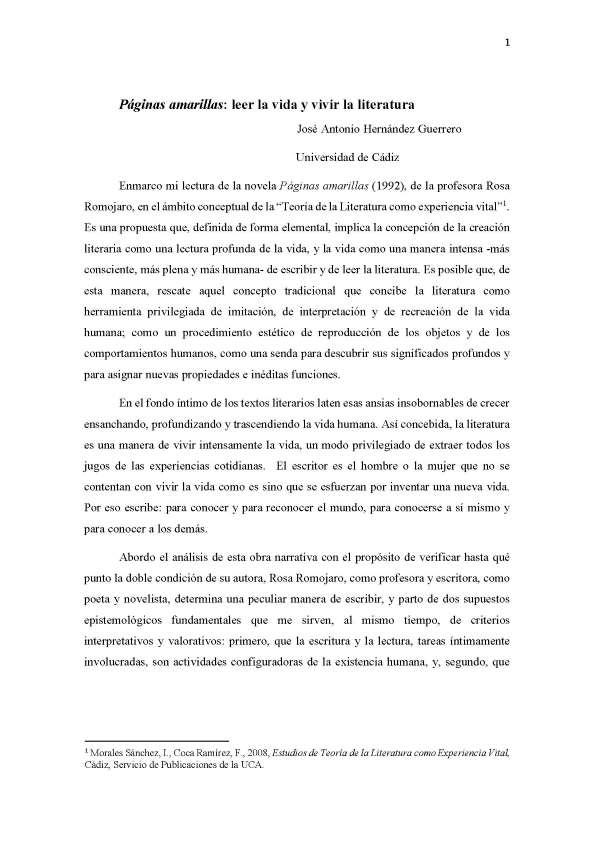 Páginas amarillas: leer la vida y vivir la literatura

  / José Antonio Hernández Guerrero  | Biblioteca Virtual Miguel de Cervantes
