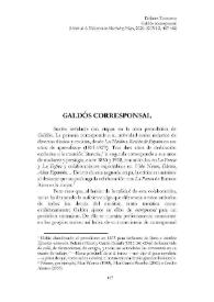 Galdós corresponsal  / Dolores Troncoso | Biblioteca Virtual Miguel de Cervantes