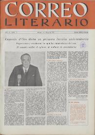 Correo Literario : Arte y Letras Hispanoamericanas. Año IV, núm. 71, 1 de mayo de 1953 | Biblioteca Virtual Miguel de Cervantes