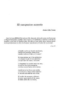 El campesino ausente. (Para el poeta Miguel Hernández, 1939) / J. M. Alda Tesan | Biblioteca Virtual Miguel de Cervantes