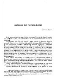 Defensa del hernandismo / Vicente Ramos | Biblioteca Virtual Miguel de Cervantes