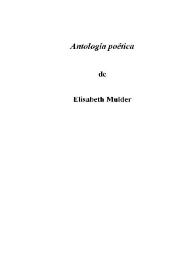 Antología poética / Elisabeth Mulder | Biblioteca Virtual Miguel de Cervantes
