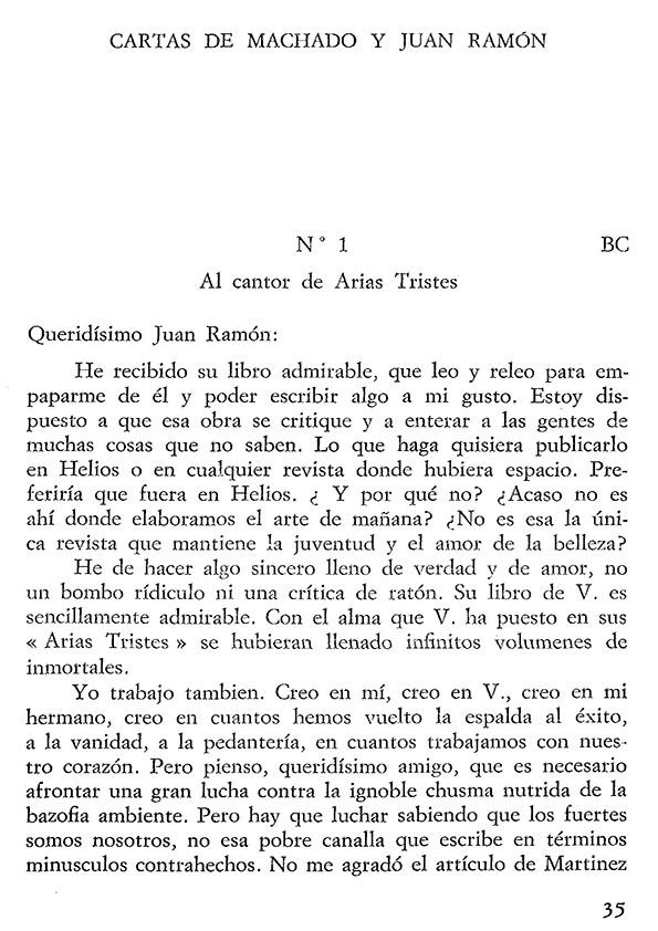 Cartas de Machado y Juan Ramón / Antonio Machado y Juan Ramón Jiménez | Biblioteca Virtual Miguel de Cervantes