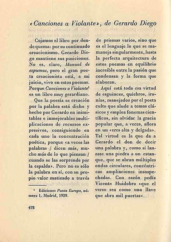 "Canciones a Violante", de Gerardo Diego  / L. de L. | Biblioteca Virtual Miguel de Cervantes
