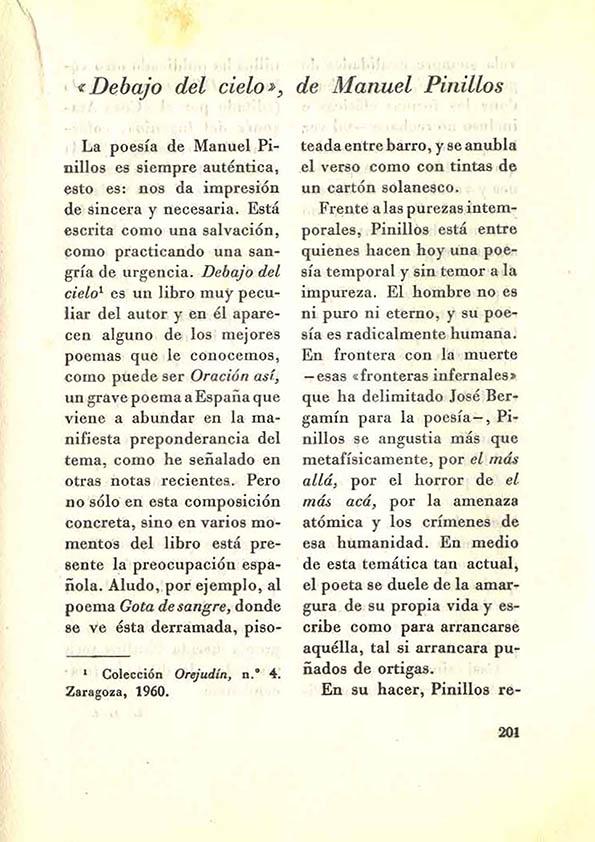 "Debajo del cielo", de Manuel Pinillos  / L. de L. | Biblioteca Virtual Miguel de Cervantes